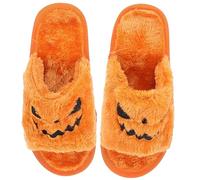POPETPOP 1Pair Halloween Pumpkin Plush Slippers for Adults Non Slip Soft Slipper Unisex Comfort for Home Outdoor for Boys Festive Amusing Atmosphere