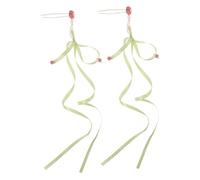 POPETPOP 1pair Vintage-inspired Chinese Hairpins Bow Tassel and Imitation Pearl Beads U-shape Hair Chopsticks for Women Elegant Hanfu Headdress Accessories