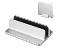 POPETPOP 1pc Adjustable Vertical Laptop Stand Silver Premium Computer Holder for Desk Organization Curved Groove to Prevent Scratches Multipurpose Notebook and Book Storage Rack