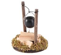 POPETPOP 1pc Doll House Hanging Stove Landscape Home Décor Decorations Brass Containers with Lids Out Door Decor Mini Statue Home Furniture Fairy House Stove House Ornaments Wooden Outdoor