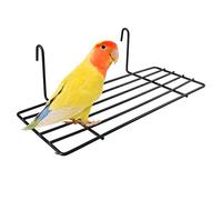 POPETPOP 1pc Grid Iron Wall Shelf Black Wall Decoration Bird Perch Platform Photo Grid Bird Platform Cage with Stand Decorative Shelf Wire Cage Toys Parrot The Fence