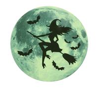 POPETPOP 1pc Luminous Wall Stickers for Halloween Glow in Dark Witch Moon Pattern Decals Wall Decoration for Rooms Easy to Apply and Remove
