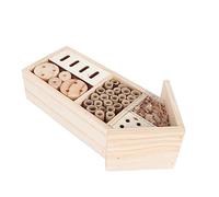 POPETPOP 1pc Multi-purpose Outdoor Cabin Wooden Bee House Safe Shelter for Insects Pollination Enhancer Garden Dec