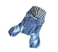 POPETPOP 1pc Pet Dog Jumpsuit Jean Suspender Costume Hooded Denim Clothes for Outdoor s Size Puppy Clothing Dog Sleepwear