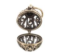 POPETPOP 1pcs Brass Aroma Diffuser Ball Hanging Decor Vintage Floral Pattern Unique DIY Design Can Hold Aroma Dried Flower Suitable for DIY and Office