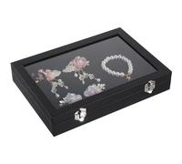 POPETPOP 1pcs Pin Display Case Lapel Pin Holder Medal Display Box Multifunctional Storage Box for Home Desk Bedroom, 11x7. 8x2 Inches, Black
