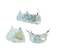 POPETPOP 1set Cozy Hamster Nest Tunnel Plush Hammock for Sugar Gliders Rats Ferrets Guinea Pigs Multi-use Pet Sleeping Bed