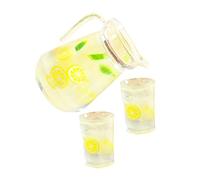 POPETPOP 1set Miniature Dollhouse Pitcher Realistic Tiny Jug Two Cups Kitchen Accessories for Boy Girl Play and Collectors for Dollhouse Decor