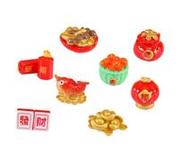 POPETPOP 1set New Year Decorations Figurines Ornament Car Decor Lunar New Year Decor Year of The Dragon Figurine Small Decors Bonsai Decor Mini Statue Mini Decor New Year Mascot Decor 8pcs