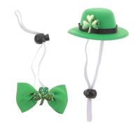 POPETPOP 1set Patrick's Day Pet Costume Cute Top Hat and Bow Tie for Dogs and Cats for Irish Party Dress-up and Celebrations