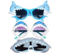 POPETPOP 1set Shark Eyeglasses Fun Summer Party Sunglasses Decorative Shark Costume Accessories for and Creative Beach Props 3pair