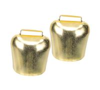 POPETPOP 1set Super Loud Bell Hanging Bells Cow Bell Outdoor Bells Pet Bells Cattle Bells Vintage Bells Mini Bells Bells Hanging Copper Bells Antique Bells Super Bell Iron Golden 2pcs