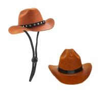 POPETPOP 2 Pack Dog Cat Decorative Cowboy Hats Breathable Linings for Pet Events