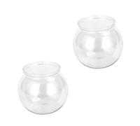 POPETPOP 2 Pack Plastic Fish Tanks Miniature 12.5cm Round Aquarium for Home Decor Safe Shatterproof Goldfish Tanks Freshwater Plants Pot