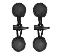 POPETPOP 2 Pairs Toggle Buttons with Resin Horn Design, Pu Leather and Cotton Material, Decorative Buttons for Clothes, for DIY Clothing Projects and Coat Closures