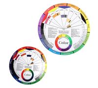 POPETPOP 2 Pcs Creative Paper Makeup Mixing Palette Color Wheel for Women with Two-Sided Rotation Visual Tool, English Version Suitable for Colored Mixing Learning and Nail Art Supplies