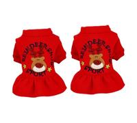 POPETPOP 2 Pcs Elegant Christmas Dog Skirt Puppy Dress Elk Pattern Pet Clothing Red Size s Easy to Wear and Comfortable Fit