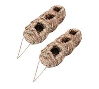 POPETPOP 2 Pcs Hand-woven Straw Bird Houses Outdoor Bird Rest Nests Garden Stakes