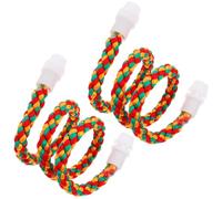 POPETPOP 2 Pcs Parrot Climbing Rope Perch Set with Chew-resistant Cotton, Flexible 80cm and 105cm Bird Ladder for Cage Swing Accessories, Suitable for Budgies, Cockatoos, and Macaws