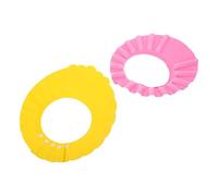 POPETPOP 2 Pcs Shower Caps Bath Hair Washing Shield Adjustable Waterproof Shower Hat for Boys with Thick Soft Material - Yellow and Pink