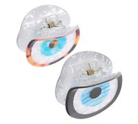 POPETPOP 2 Pcs Small Evil Eye Hair Claw Clips Set with Black and Leopard Pattern Eyes Mini Jaw Clips for Women Suitable for Thick Hair Styling and Daily Accessories