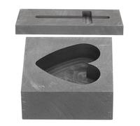 POPETPOP 2 Pieces Graphite Casting Molds Set for Metal Ingot Casting, Heart Shape and Cross Shape Copper Graphite Mold for DIY Gold Silver Bronze Jewelry Making Supplies
