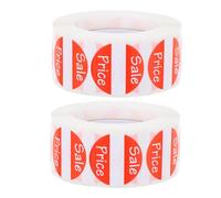 POPETPOP 2 Rolls Red Round Label Stickers Retail Labels 3 Inch Diameter Convenient Signage Large Capacity Design Simple and Elegant Style for Organizing Inventory in Garage