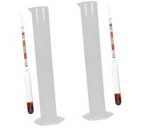POPETPOP 2 Sets Homebrew Hydrometer for Measuring Alcohol and Sugar with Glass and Plastic Material, for Home Brew and Winemaking