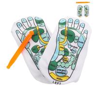 POPETPOP 2 Sets Massage Socks Acupressure Socks Warm Supple Elastic Fiber Comfortable Fabric Foot Reflexology Relaxation for Men Women with Massaging Sticks and Design