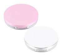 POPETPOP 2 Sets Refillable Powder Container with Puff Holder for Women, Portable Makeup Sponge Travel Case with Elastic Net, Creative Design and Proper Shape for Family and Travel Use