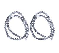 POPETPOP 2 Strands Malachite Bead Loose Bead Round Black and White Unique for Necklace Making Jewelry Creation Expelling Evil Hands-on Ability