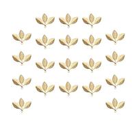 POPETPOP 20 Pieces Copper Leaf Charms for DIY Accessories, Golden Hanging Leaves Adornments with Smooth Surface, for Craft Projects and Festival Decorations