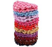 POPETPOP 20 Pieces Elastic Bun Cover Hair Nets for Women Ladies, Handmade Knit Mesh Fabric, Adjustable Fit to Keep Hair Neat and Tidy, for Parties and Sports