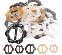 POPETPOP 20 Pieces Resin Scarf Ring Clips and Shirt Tie Buckles Set, Flower Shape Mixed Design, 2.5cm 3cm Inner Diameter, Women’s Decorative Scarf Buckle Clips for Clothing Assorted style