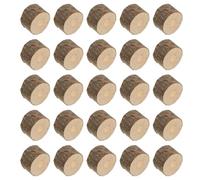 POPETPOP 200 Pieces Dark DIY Wooden Slices Log Discs with Bark for Wedding Decorations Crafting Unfinished Wood Circles DIY Wood Chips Set for Rustic Anniversary Crafts