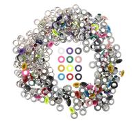 POPETPOP 200 Sets Grommets Eyelets Set, Metal Eyelets Small Grommets, Iron Round 5mm Multi-Colour for Handbags and Belts, DIY Shoe Making Supplies Random Color