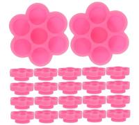 POPETPOP 200pcs Eyelash Extension Cups and Holder Container Floral Pattern Nail Polish Container for Lash Tech Professionals and Manicure Use