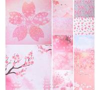 POPETPOP 200pcs Sakura Origami Paper Double-Sided Square Sheets for DIY Handicraft, Card Making, and Paper Folding Crafts in Pink Gradient