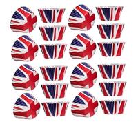 POPETPOP 200pcs Union Jack Cake Liners Disposable Paper Baking Cups Small Muffin Liners for Party and Holiday Baking