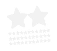POPETPOP 200PCS White Star Cardboard Cutouts Double Sided Paper Decorations for Classroom Bulletin Boards DIY Craft Projects Party Wall Decor