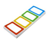 POPETPOP 200pcs Writable Name Tags Labels Self-Adhesive Copper Plate Stickers Easy to Use Colourful Label Tags for Daily Life and Kitchen Organisation