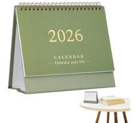 POPETPOP 2026 Desk Calendar: Standing Flip Desktop Calendar from Now to December 2026 for Home Office School Use, 7.47" x 3.14" x 6.48"