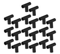 POPETPOP 20pcs 11mm Black 3-Way Tee Connectors for Closet Organizer Pipe, Universal Rack Shoe Rack Replacement Joint Fittings for Garment Adjustable Shelf Frames
