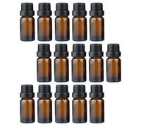 POPETPOP 20pcs 15ml Brown Glass Essential Oil Bottles with Caps Refillable Miniature Containers Easy to Carry Portable Travel Bottles for Cosmetic Storage