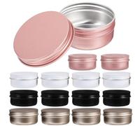 POPETPOP 20pcs Aluminum Metal Tin Makeup Cream Container 50ml round Aluminium Subpackage Box Not Easy to Get Broken Protect from Light for DIY Handmade Candles and Small Items at Home Or