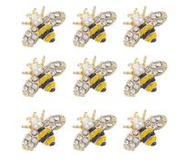 POPETPOP 20pcs Bee Nail Charm Set for Nail Art 3d Bee Shape Alloy and Rhinestone Decorations Safe and No Fading for New Year Party