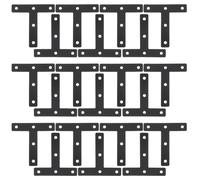 POPETPOP 20pcs Black Cold Rolled Steel T-Shaped Brackets Furniture Mending Plates Shelf Support Fixing Braces for Wood Repair Industrial Hardware