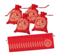 POPETPOP 20pcs Chinese Style Silk Drawstring Gift Bags Reusable Jewelry Pouches and Candy Holders for Year Party Favors Small Storage Pouches and Lightweight Packaging Bags