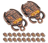POPETPOP 20pcs Egyptian Scarab Beetle Charms 26x16mm Orange Crystal Inlay DIY Jewelry Making Pendants for Necklaces Bracelets Keychains