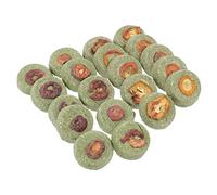 POPETPOP 20pcs Flower Grass Cake Biscuits for Chinchillas Bunny Guinea Pigs Hamsters - Teething Chew Toys Aids Digestion Natural Snack for Small Pets